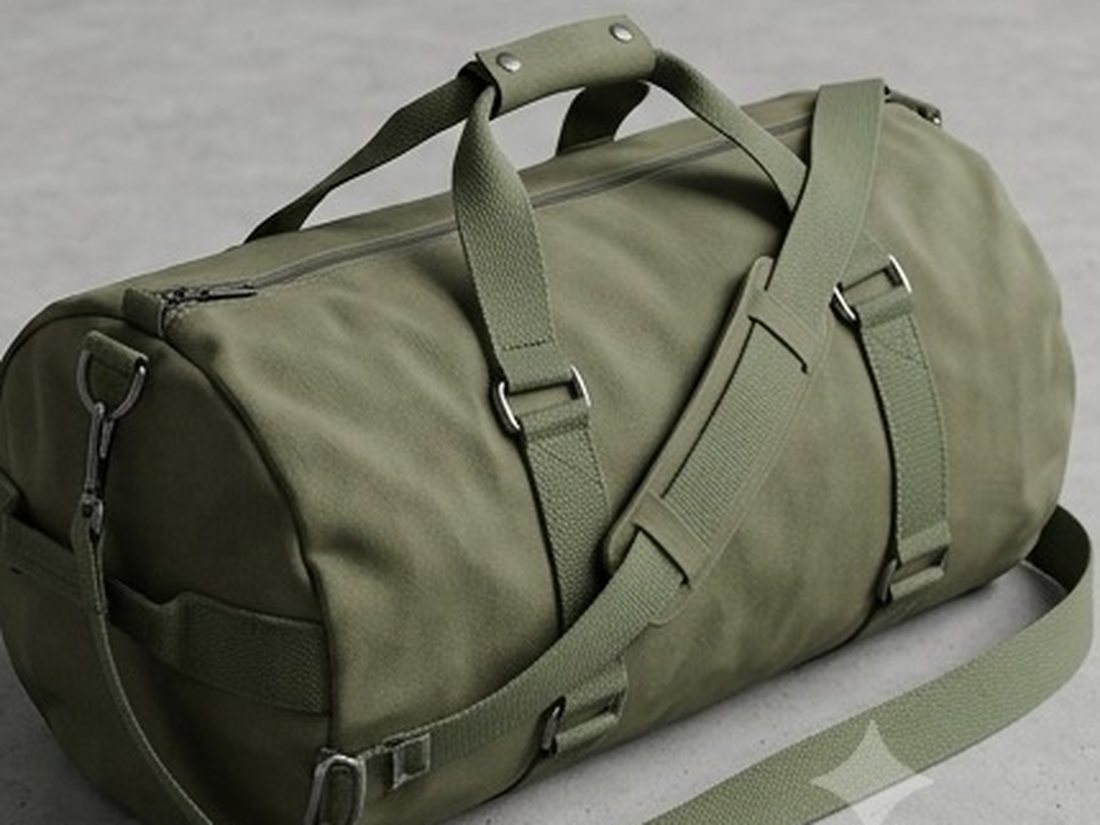 A bag using the same tape for its handles and straps