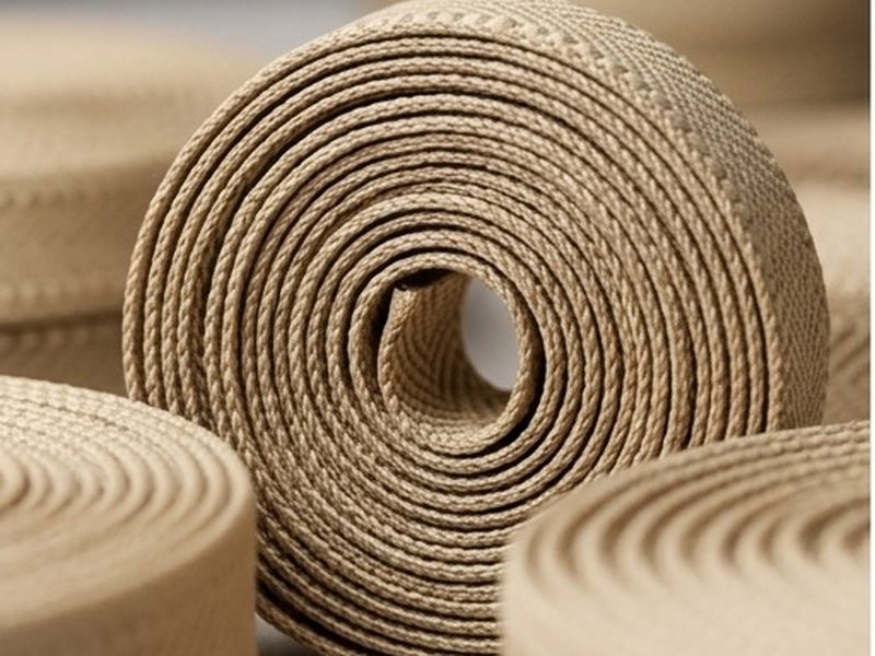 Close-up of twill polyester tape showing the diagonal weave